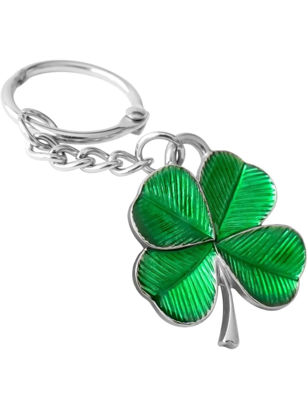 Vintage Four Leaf Clover Keychain | Shamrock Good Luck Charm | St. Patrick's Day